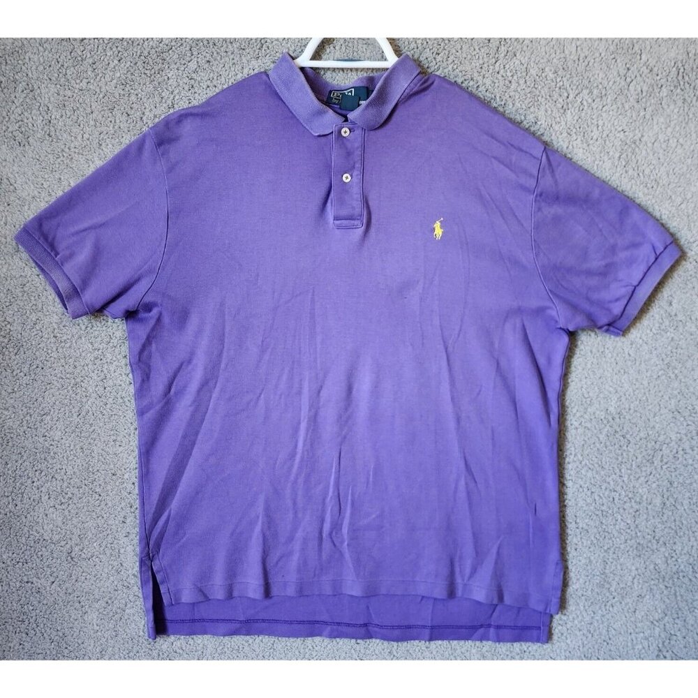 POLO by Ralph Lauren Purple Pony Logo Polo Shirt Men’s Size‎ XL 100% Cotton